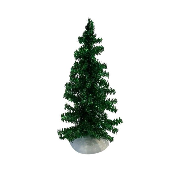 Department 56 Village Accessories Classic Tinsel 3 Trees Box Silver Green Red - Picture 5 of 7